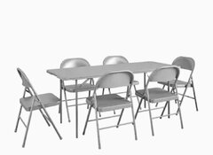 Gray Table and 6 Chairs