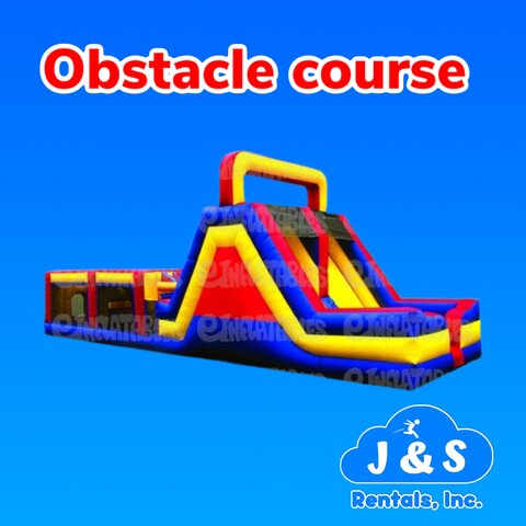 45ft obstacle course with dual lane slides