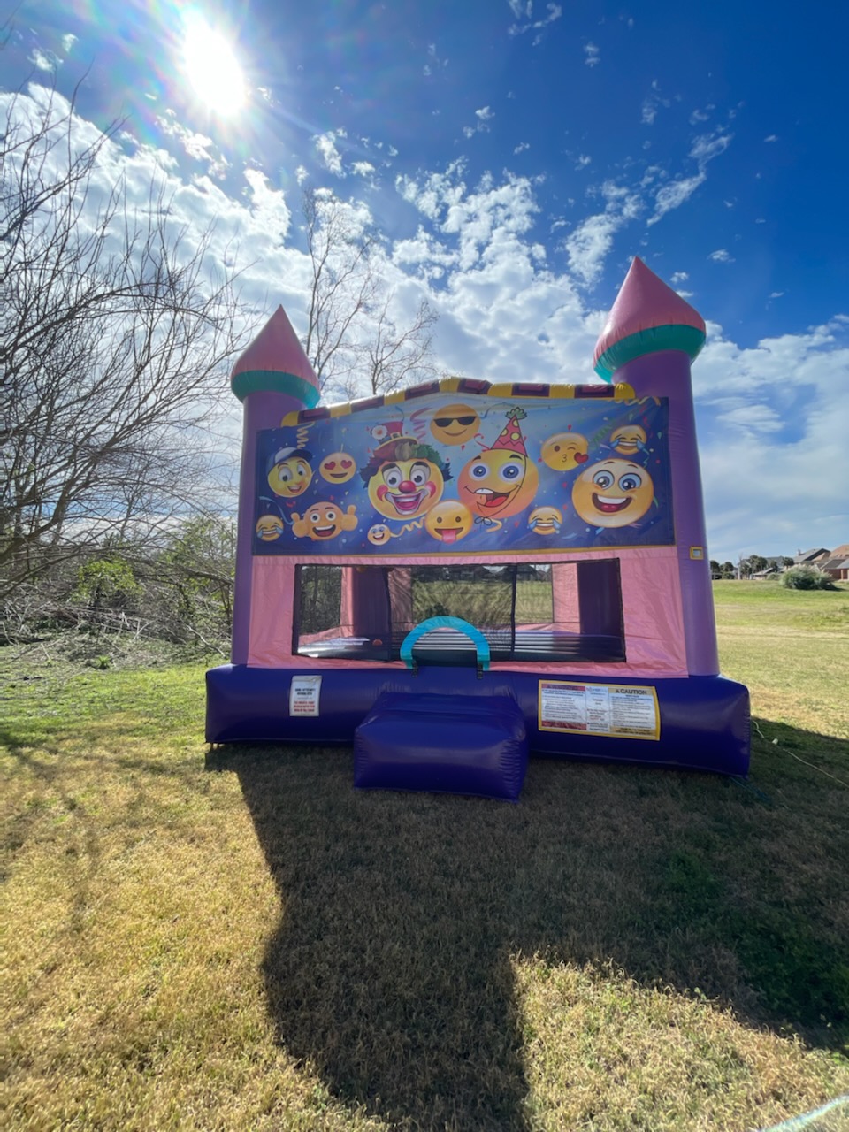 Emoji bounce house rental dazzling