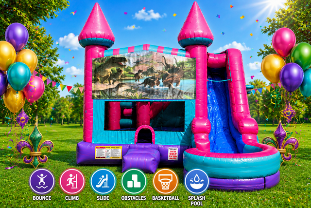 Dinosaurs 4 Inflatable Pink Combo 7in1