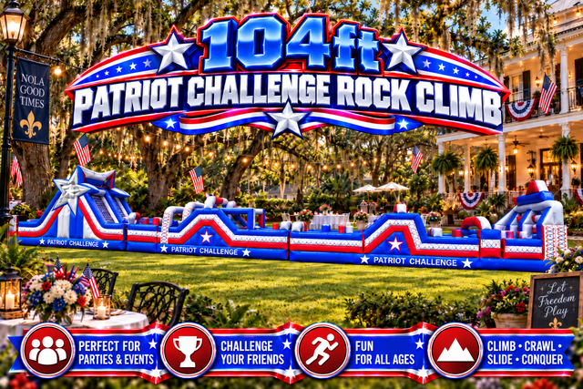 104 Ft Patriot Challenge Obstacle course with Rock Climb