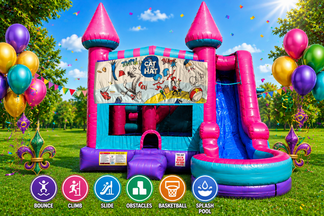 Cat in the Hat Pink Inflatable Combo 7in1