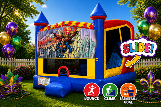 Superman 4in1 Inflatable Bounce House Combo