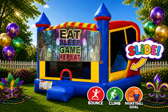 Eat, Sleep, Play Games 4in1 Inflatable Bounce House Combo