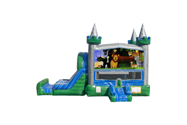 Safari Emerald combo Double Lane Wet/Dry with Bounce House