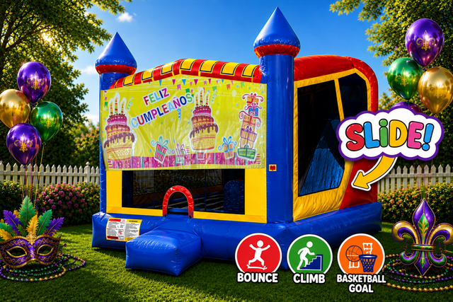 Feliz Cumpleanos 4in1 Inflatable Bounce House Combo