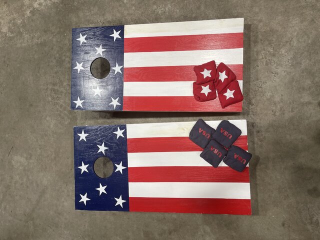 American Flag cornhole