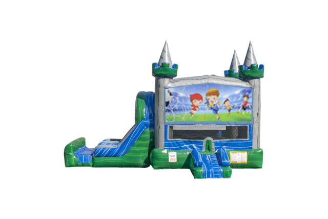 Soccer Emerald combo Double Lane Wet/Dry with Bounce House