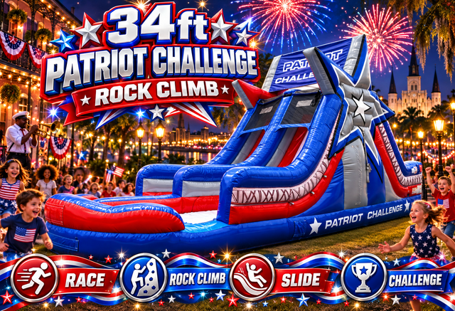 34 Foot Rock Climb Slide Patriot Challenge 