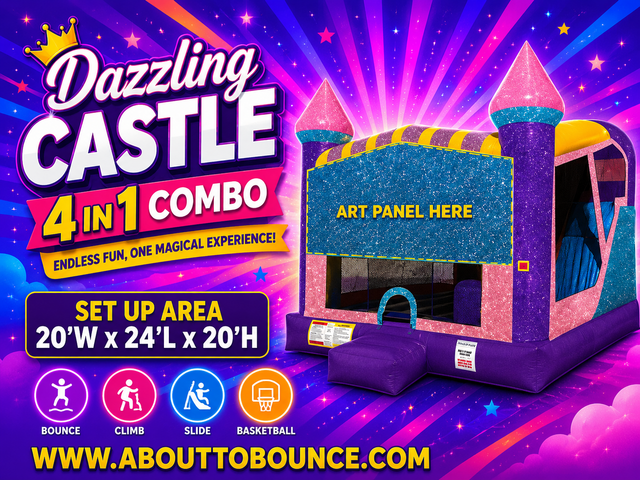 A 4in1 Dazzling Dream Inflatable Bounce House Combo 