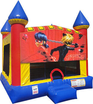 Miraculous Ladybug Inflatable bounce house with Basketball Goal