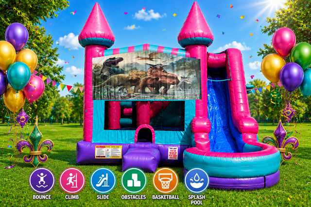 Dinosaurs 3 Inflatable Pink Combo 7in1