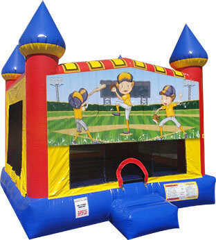 Baseball Inflatable bounce house with Basketball Goal