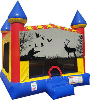 Hunting Inflatable bounce house with Basketball Goal