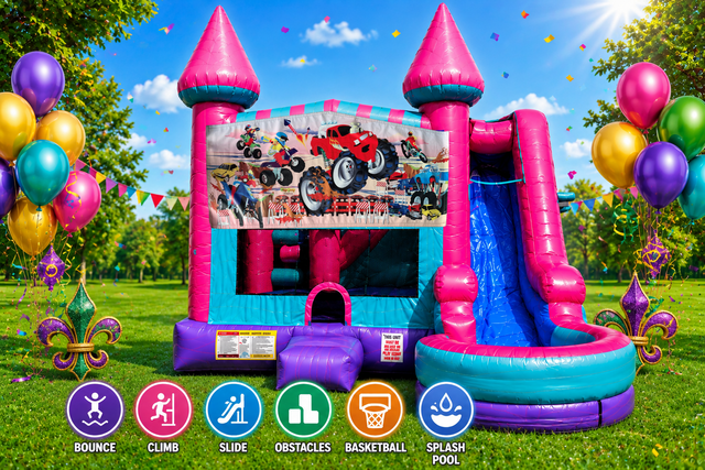 Monster Truck (1) Inflatable Pink Combo 7in1
