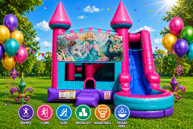 Barbie Inflatable Pink Combo 7in1 Bounce House