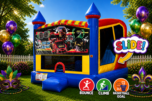 Race Cars 4in1 Inflatable Bounce House Combo