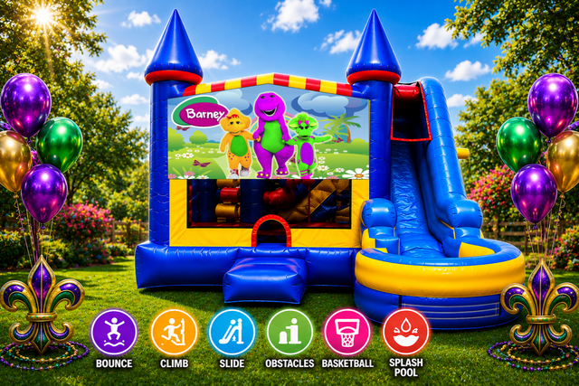 Barney Inflatable Combo 7in1 Bounce House