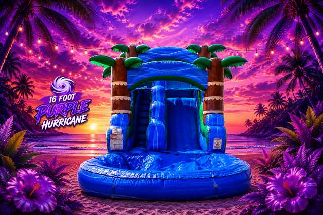 16 Foot Purple Hurricane Water Slide
