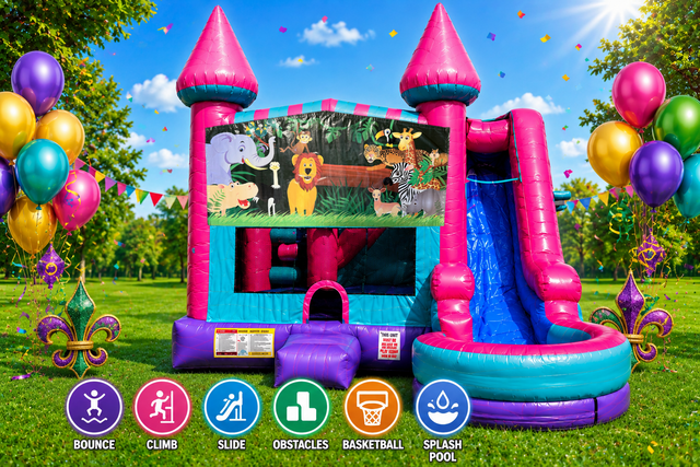 Safari Inflatable Pink Combo 7in1
