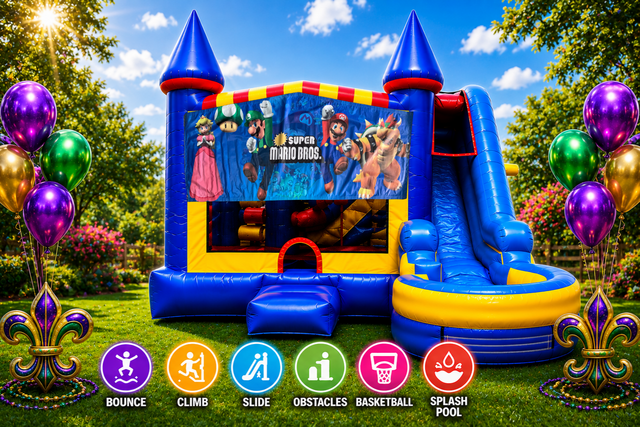 Super Mario Brothers Inflatable Combo 7in1 Bounce House