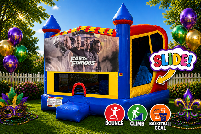Fast and Furious 4in1 Inflatable Bounce House Combo