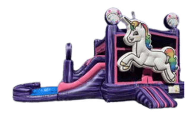 1-Unicorn 3 in 1 water slide combo Bounce House rental