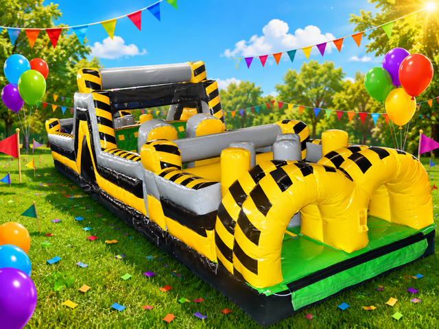 40 Ft. Radical Run Caution Obstacle Course Interactive 