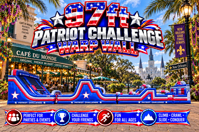 97 Ft Patriot Challenge Obstacle course with warp wall