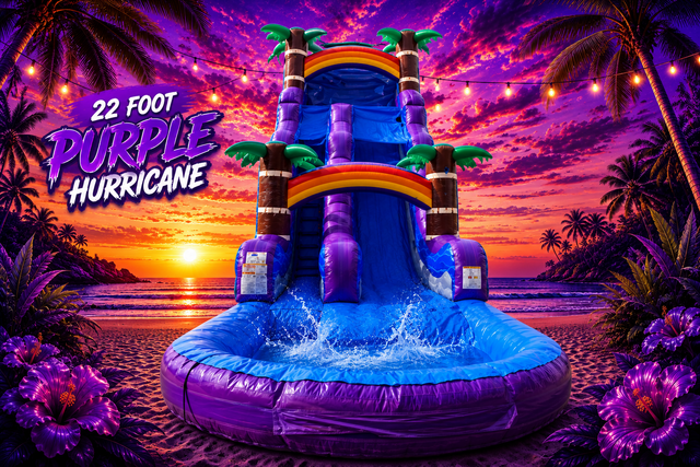 22 Ft. Purple Hurricane Water Slide with full Pool