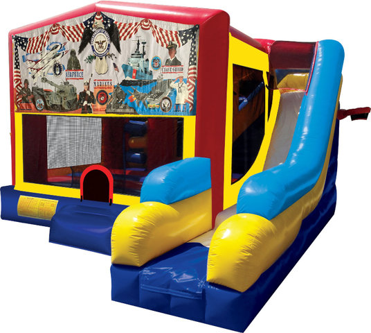 Armed Forces Inflatable Bounce House Combo 7in1