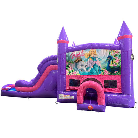 Barbie Dream Double Lane Wet/Dry Slide with Bounce House