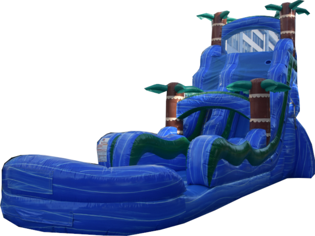 22 Ft. Blue Hurricane Double lane water slide