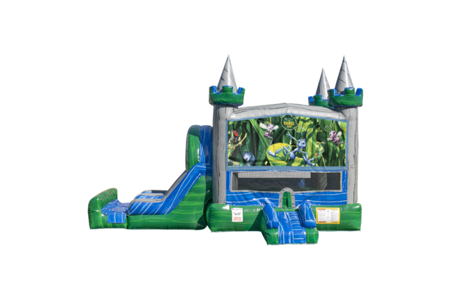 Bugs Life Emerald combo Double Lane Wet/Dry with Bounce House