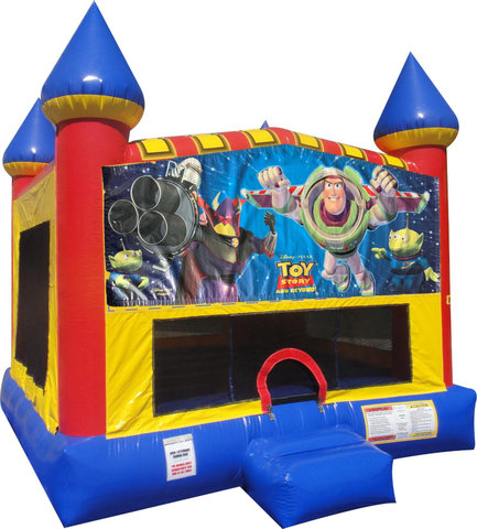 Buzz Lightyear Inflatable bounce house with Basketball Goal