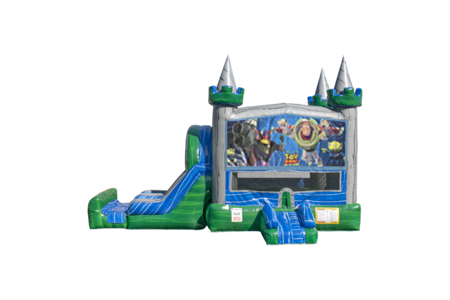 Buzz Lightyear Emerald combo Double Lane Wet/Dry with Bounce House