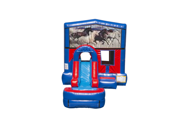 Horses Ez front slide bounce house combo