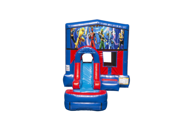 Power Rangers ez front slide bounce house combo