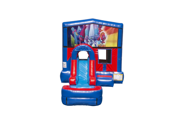 Trolls EZ Front slide bounce house combo