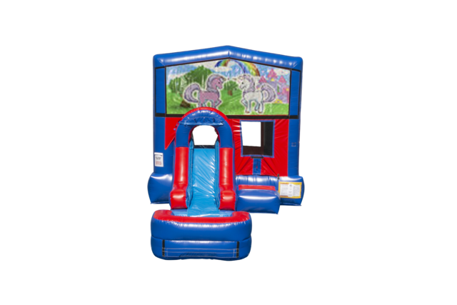 Unicorn Friends EZ Front slide bounce house combo