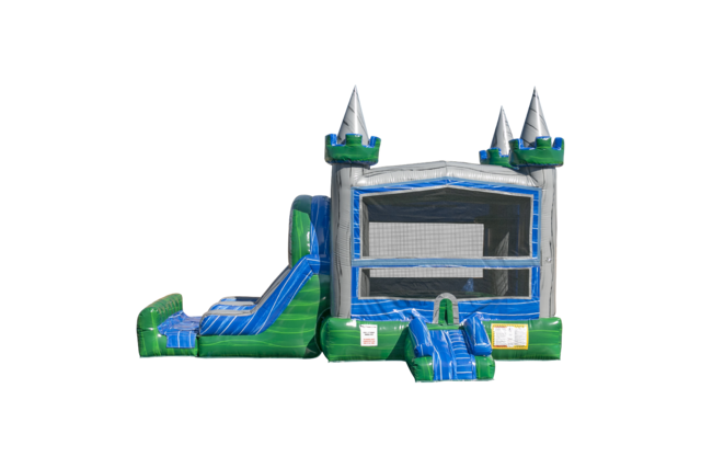 Princess Emerald combo Double Lane Wet/Dry with Bounce House