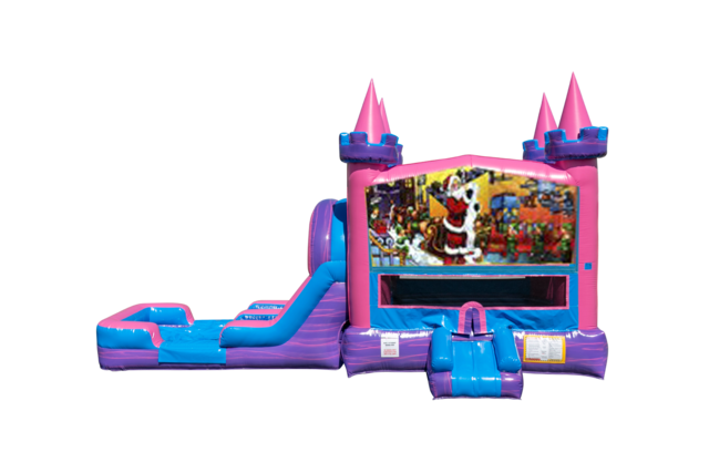 Christmas Lucky princess combo Double Lane Wet/Dry with Bounce House 