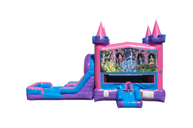 Disney Princess Lucky princess combo Double Lane Wet/Dry with Bounce House 