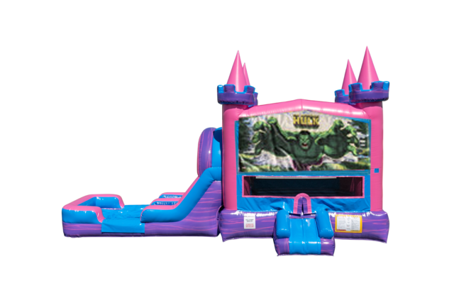 Hulk Lucky princess combo Double Lane Wet/Dry with Bounce House 