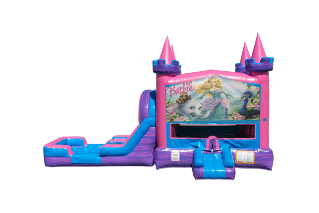 Barbie Lucky princess combo Double Lane Wet/Dry with Bounce House 