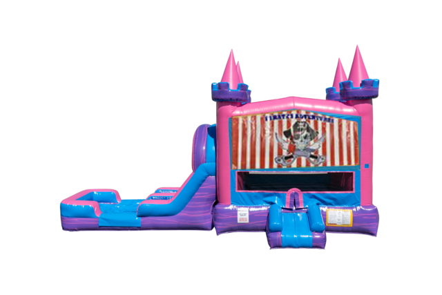 Pirates Adventure Lucky princess combo Double Lane Wet/Dry with Bounce House 