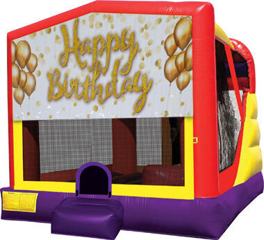 Happy Birthday Glitter 4in1 Inflatable Bounce House Combo