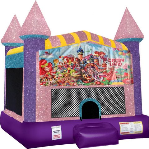 Candyland Bounce house with Basketball Goal (pink)