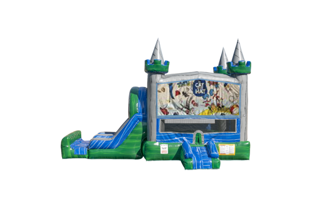 Cat in the Hat Emerald combo Double Lane Wet/Dry with Bounce House