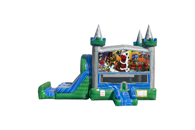 Christmas Emerald combo Double Lane Wet/Dry with Bounce House